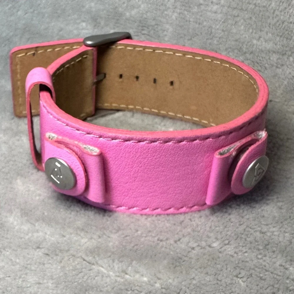 Y2K Roxy Interchangeable Leather Cuff Watch Set Blue Pink Green 3 Bands UNTESTED